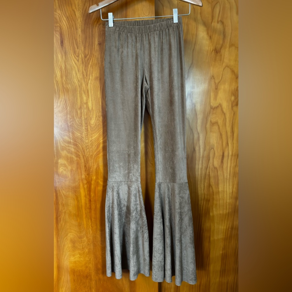 Stylish Suede-Like Flare Pants